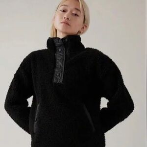 Athleta Cozy Sherpa Snap Zip-Up Pullover